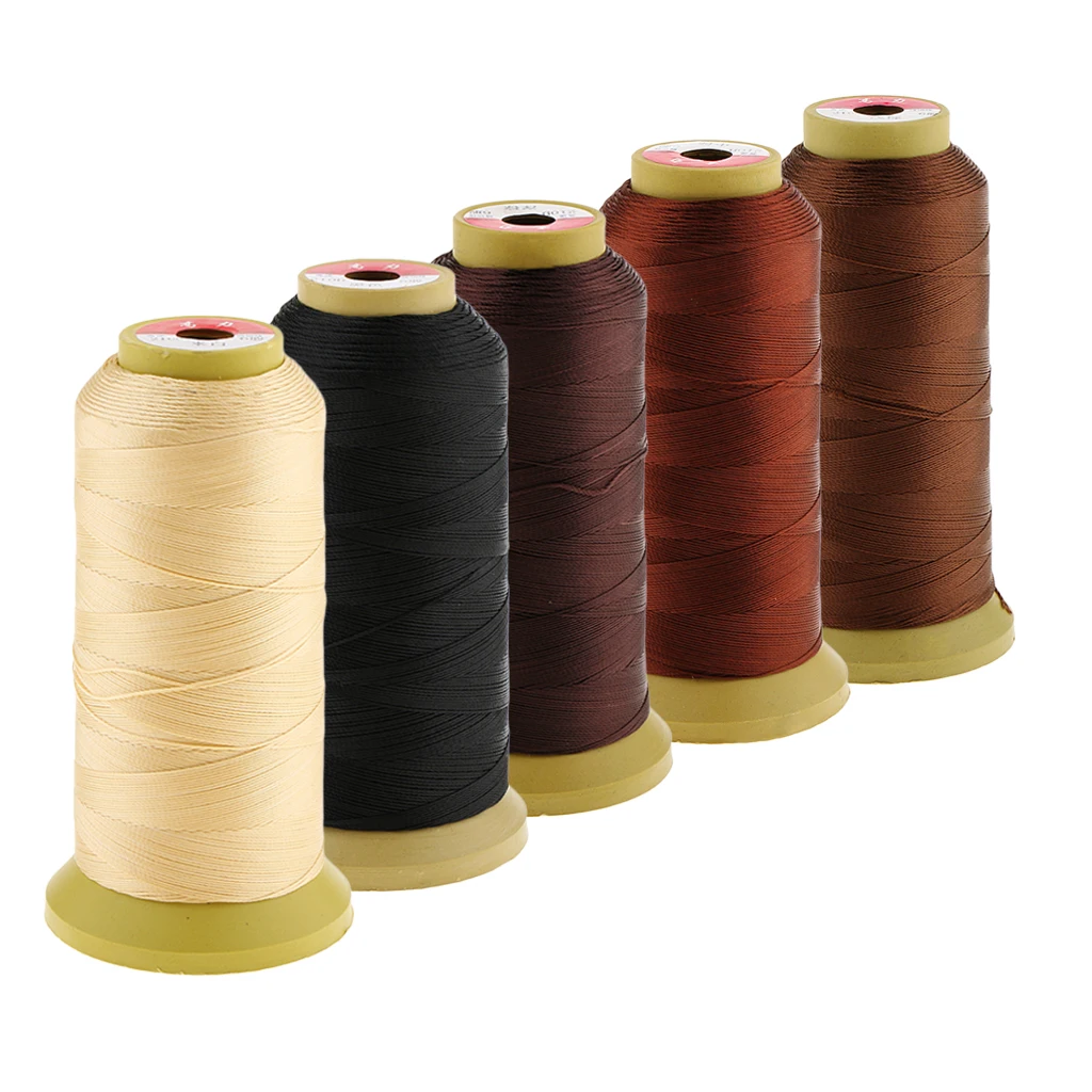 

5 Spool Hair Sewing Weave Thread Kit, for Extension Bangs Wigs Decor, 0.4MM Sew Weaving Weft Braids Thread Set