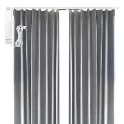 Zemismart WiFi Tuya Electric Curtain Motor with curtains Grey heavy Curtains Drapes Cloth Alexa Echo Google Home Control