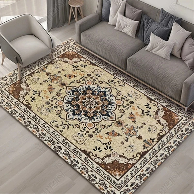 

Morocco Style Carpet For Living Room Bedroom Vintage Area Rug Decor Non-Slip Parlor Floor Mat Study Room American Persian Carpet