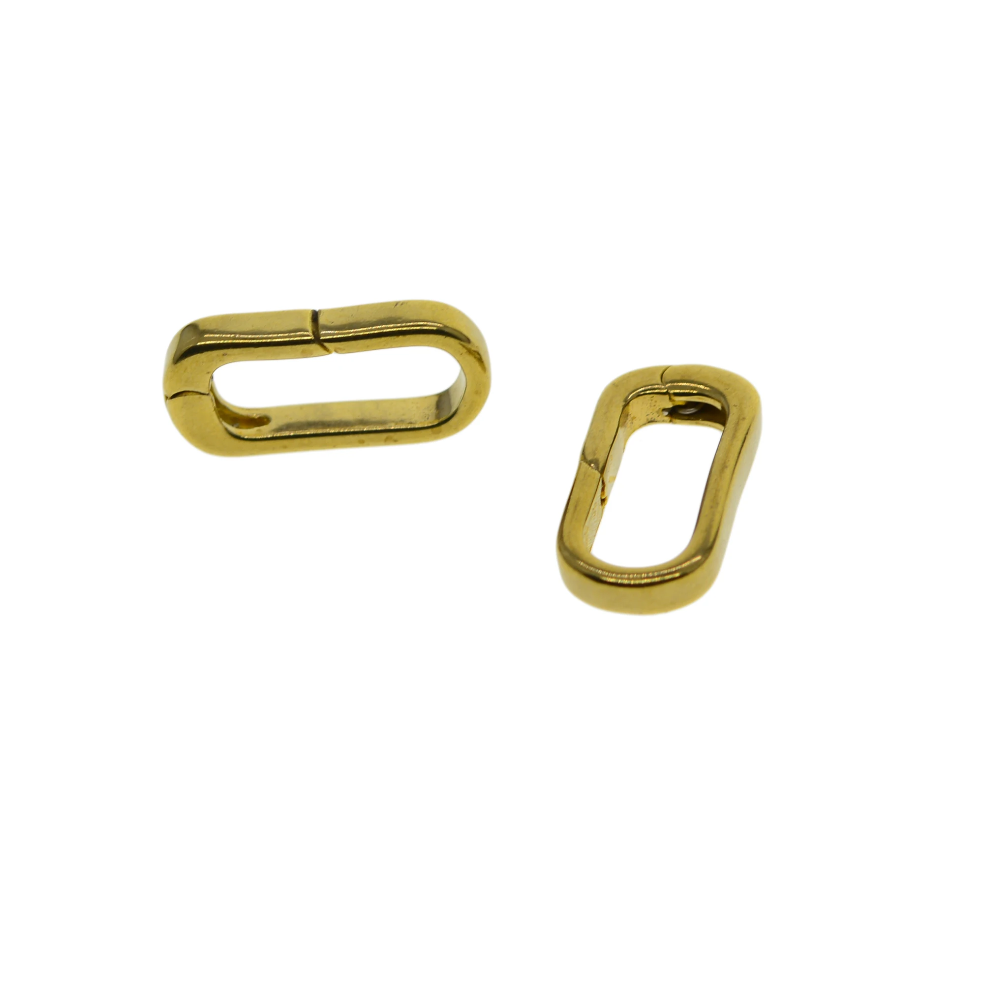 

6pcs Korea handmade 20mm 0.8inch Fine Solid Brass Square Oval snap spring hook clasp jewelry DIY Accessory