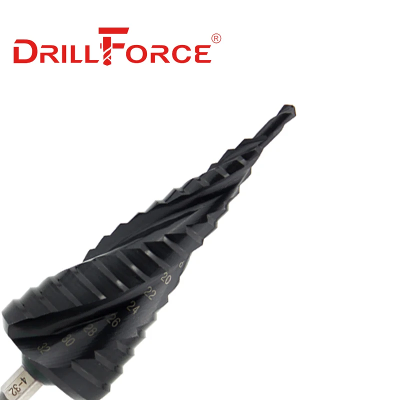Drillforce M35 Кобальт TiAIN & M2 ступенчатое сверло с титановым покрытием 3 спиральные канавки инструмент для обработки металла и деревообработки