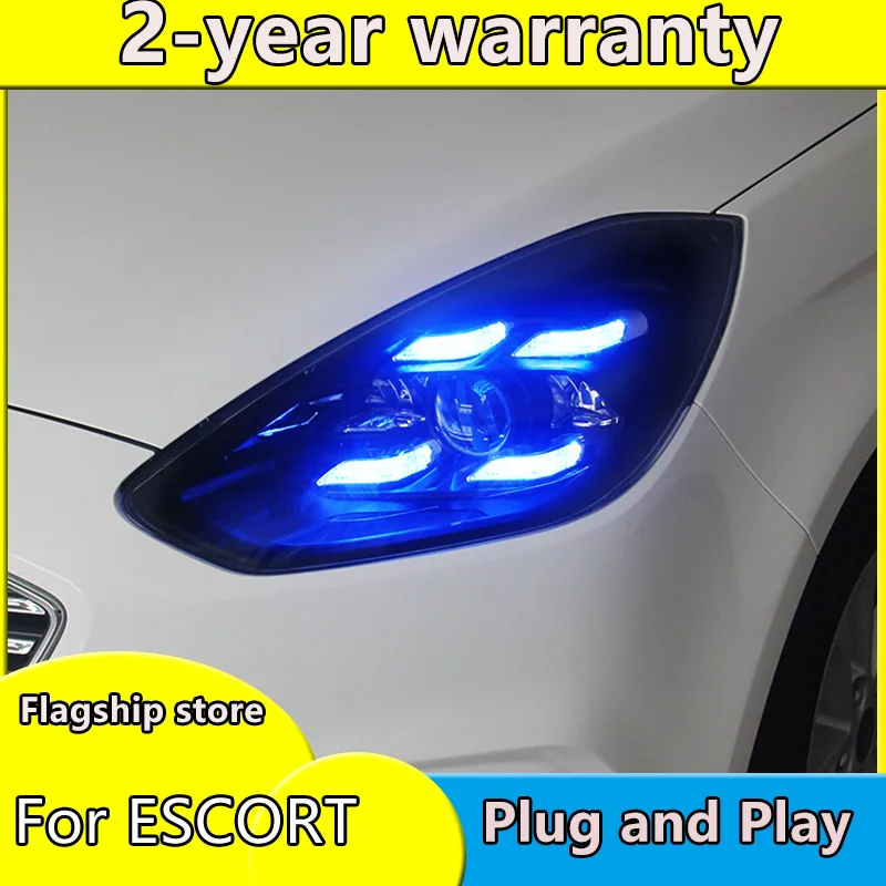 car styling For Escort headlights 2019 2020 All LED head light led Lens Projector led Turn Signal LED DRL