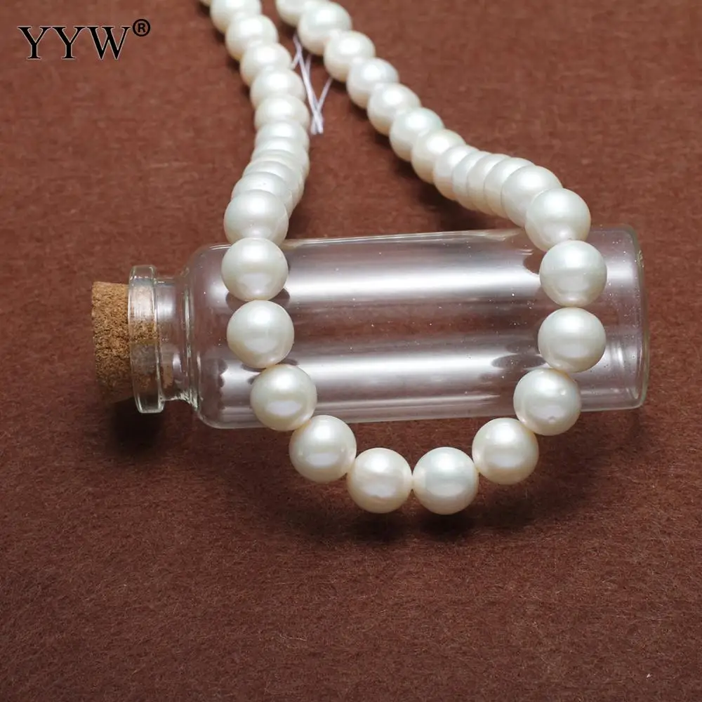 

AAA Cultured Round Freshwater Pearl Beads 9-10mm White Natural Pearls Diy For Jewelry Making Necklace Bracelets Gift 15.5'Stands