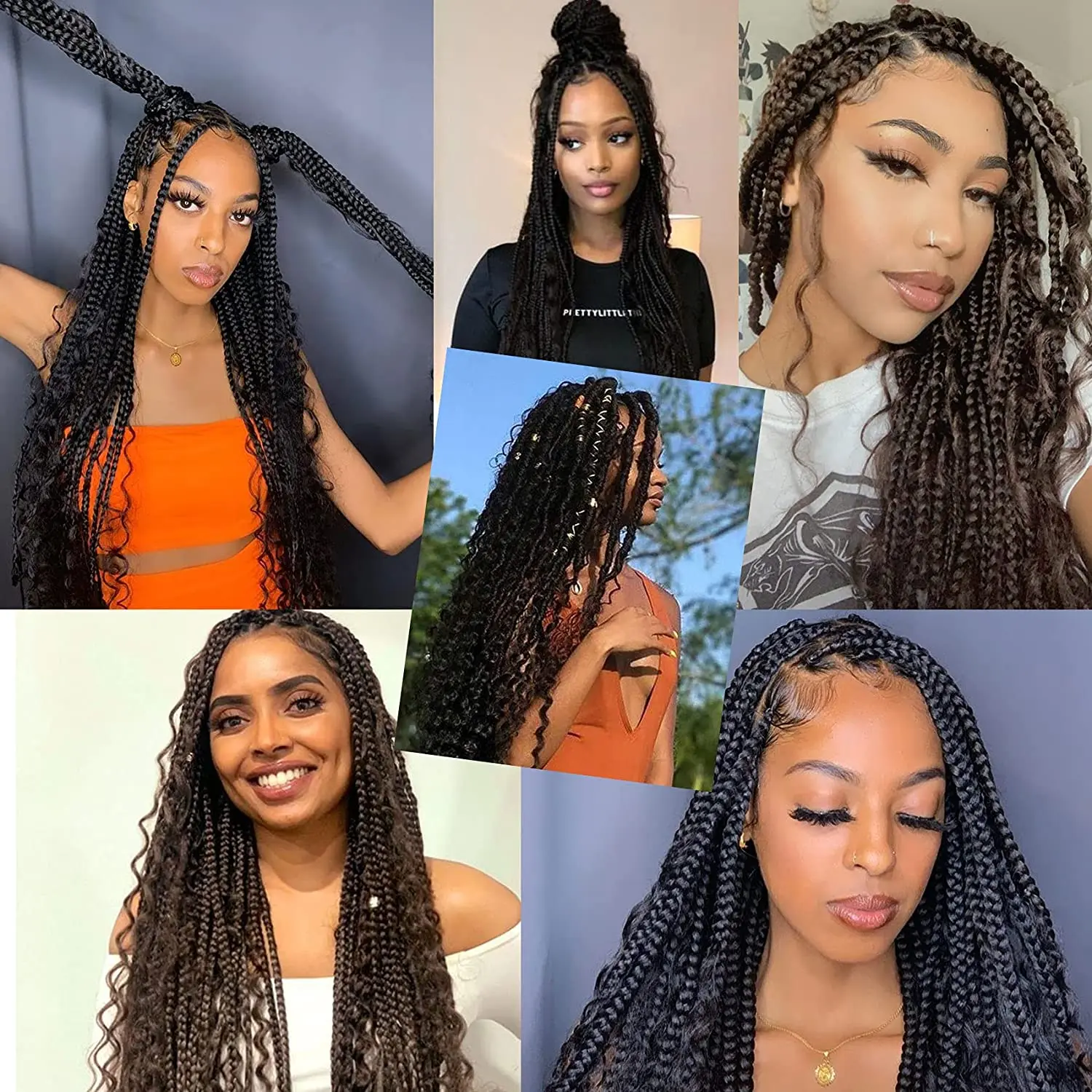 Goddess Box Braids Crochet Hair Fake Braid River Loc Bohomian Prelooped Synthetic Curly African Hair Extensions Hair Expo City