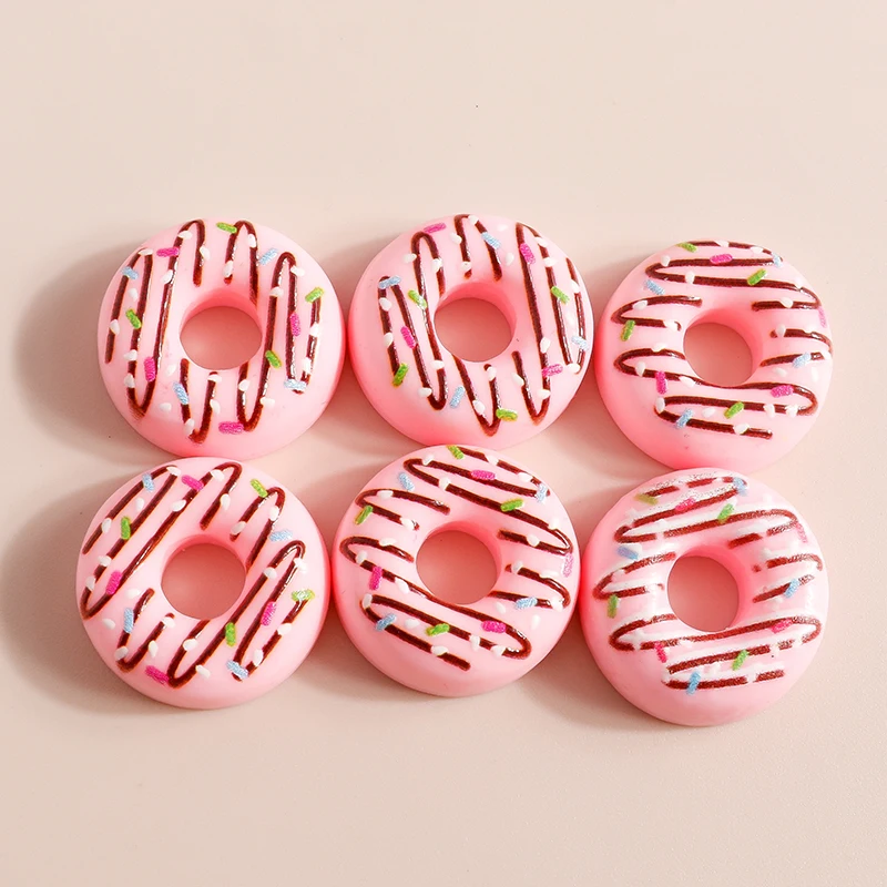 10 Stück Mix Mini Süße Lebensmittel Dessert Donut Kuchen Flache Rückseite Harz Cabochon Verzierungen DIY Scrapbooking für Mädchen Haarschleifen – Detail 21