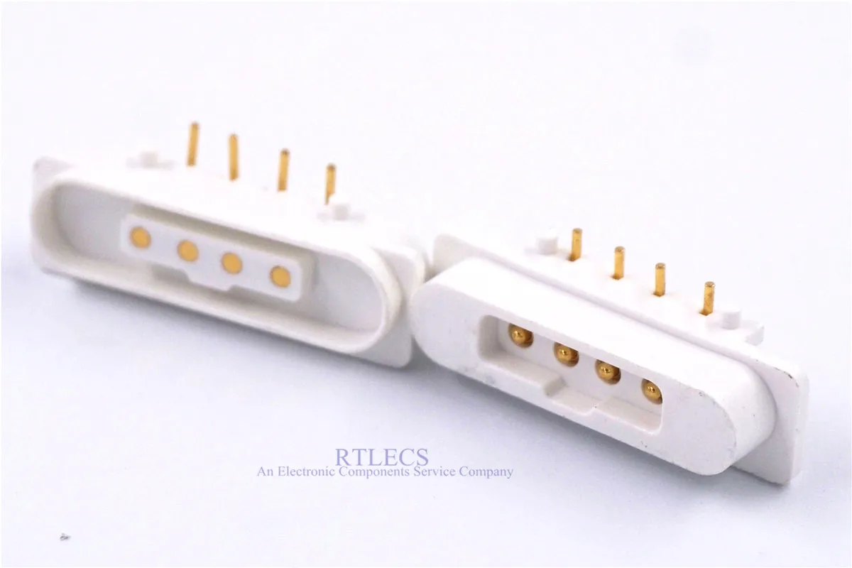 زوج من نوابض بوجو مغناطيسية ، 4 دبابيس ، 2.5 مللي متر ، 2.75 مللي متر ، صف واحد من الذكور والإناث ، زاوية 90 درجة لحام