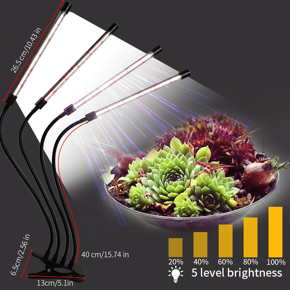 LED Grow Light White Light Full Spectrum USB Lamp Clip-On Phytolamp For Greenhouse Plants Seedlings Flowers Indoor Grow Box D30