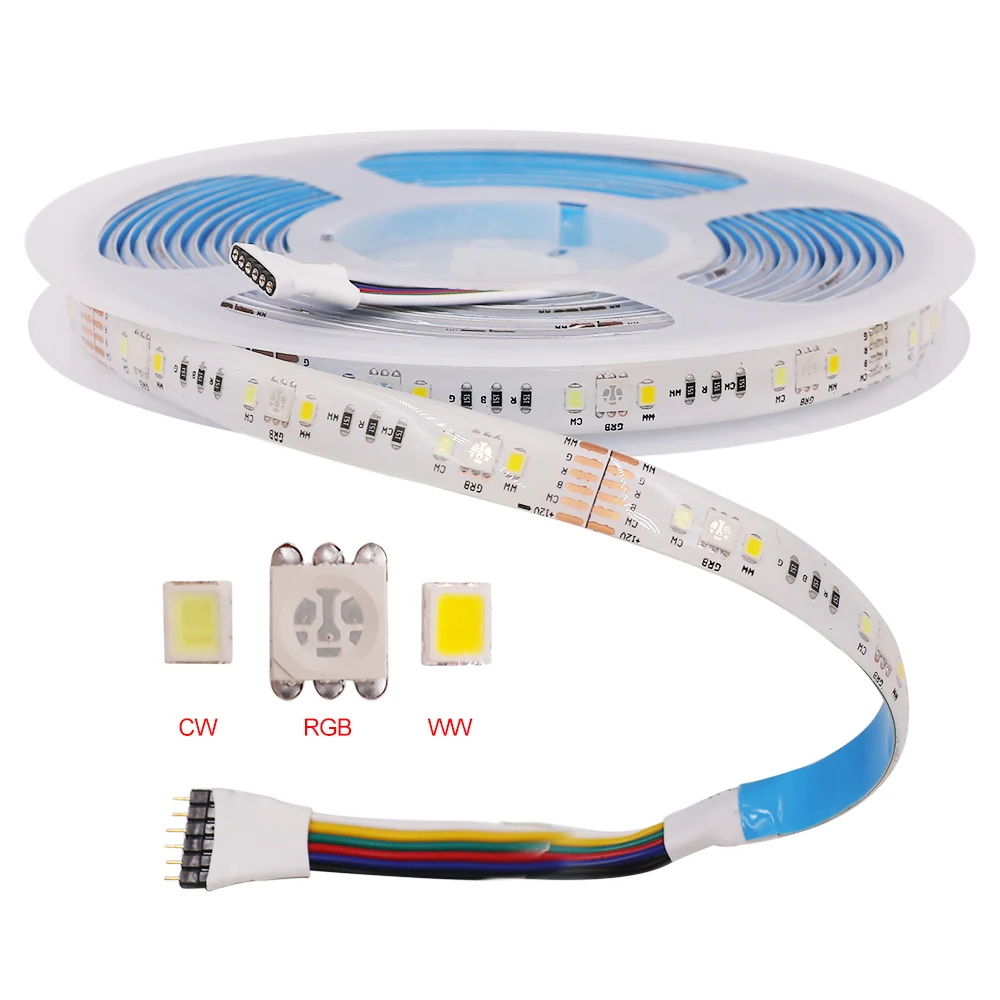 5M RGB+CCT LED Strip Light DC 12V SMD 5050 2835 90Leds/m Waterproof Led Light Strip RGBCCT Flexible Ribbon Tape Lamp tiras led