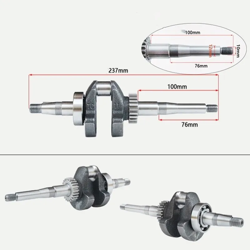 Chongqing Quality Crankshaft With Output Thread Dia. 10mm fits CHINA MODEL 152F 154F 2.5HP 3HP Gas Engine used for Water Pump