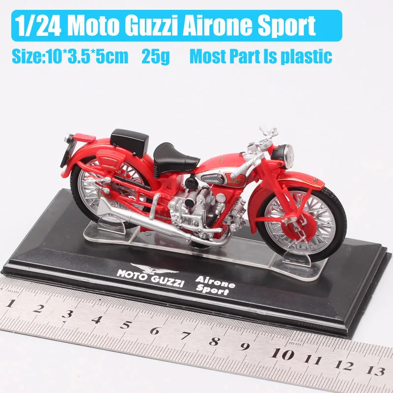 Tiny 1/24 Scale Vintage Moto Guzzi Airone Sport 250 Falcone Motorcycle Model Diecast Vehicles Racer Bike Replicas Of Collectible