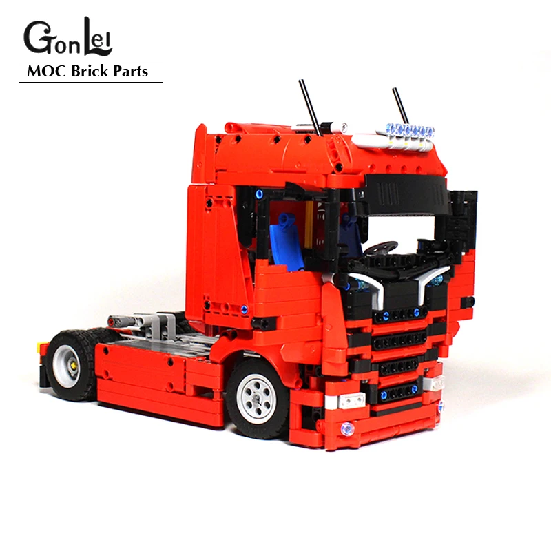 Moc Customed Model Sca Truck En Stuurtrailer Bouwstenen High-Tech Auto 'S Diy Assemblage Educatieve Speelgoed Geschenken