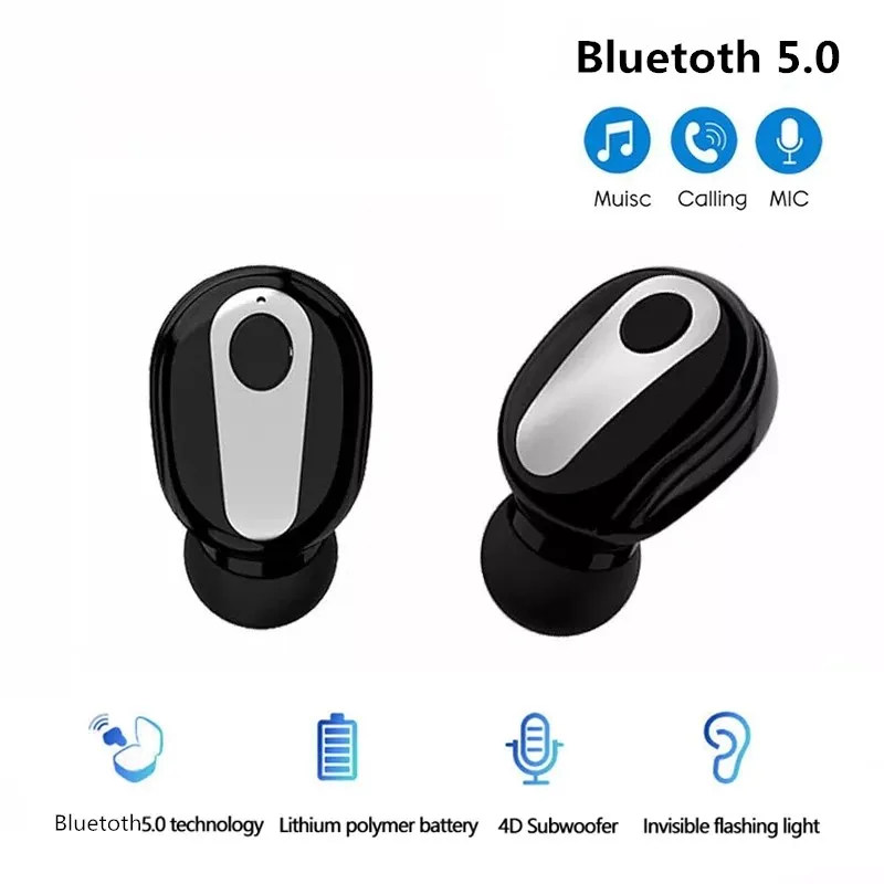 S9 Mini 5.0 Bluetooth Earphone Sport Gaming Headset with Mic Wireless headphones Handsfree Stereo Earbuds For Xiaomi All Phones