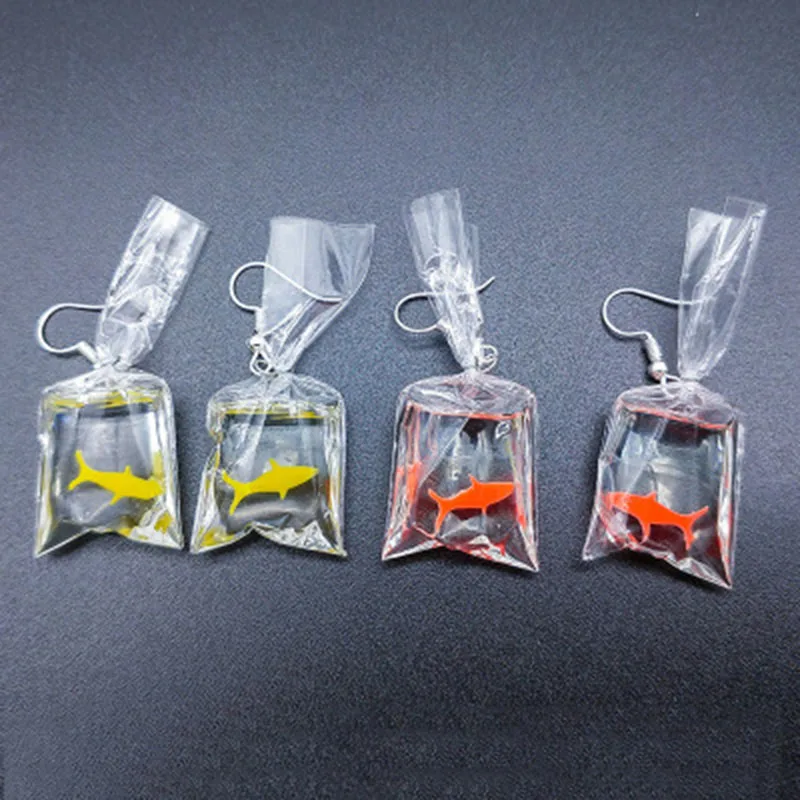 2020 Dangle Earrings Goldfish Imitation Water Bag Shape Resin Jewelry for Women Funny fashion Jewelry Dangle Earrings