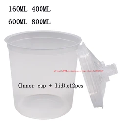 Paint mixing cup, spray gun, paint cup 160/400/600/800ml inner cup and lid, spray gun spray tool easy-to-use cleaning-free cup