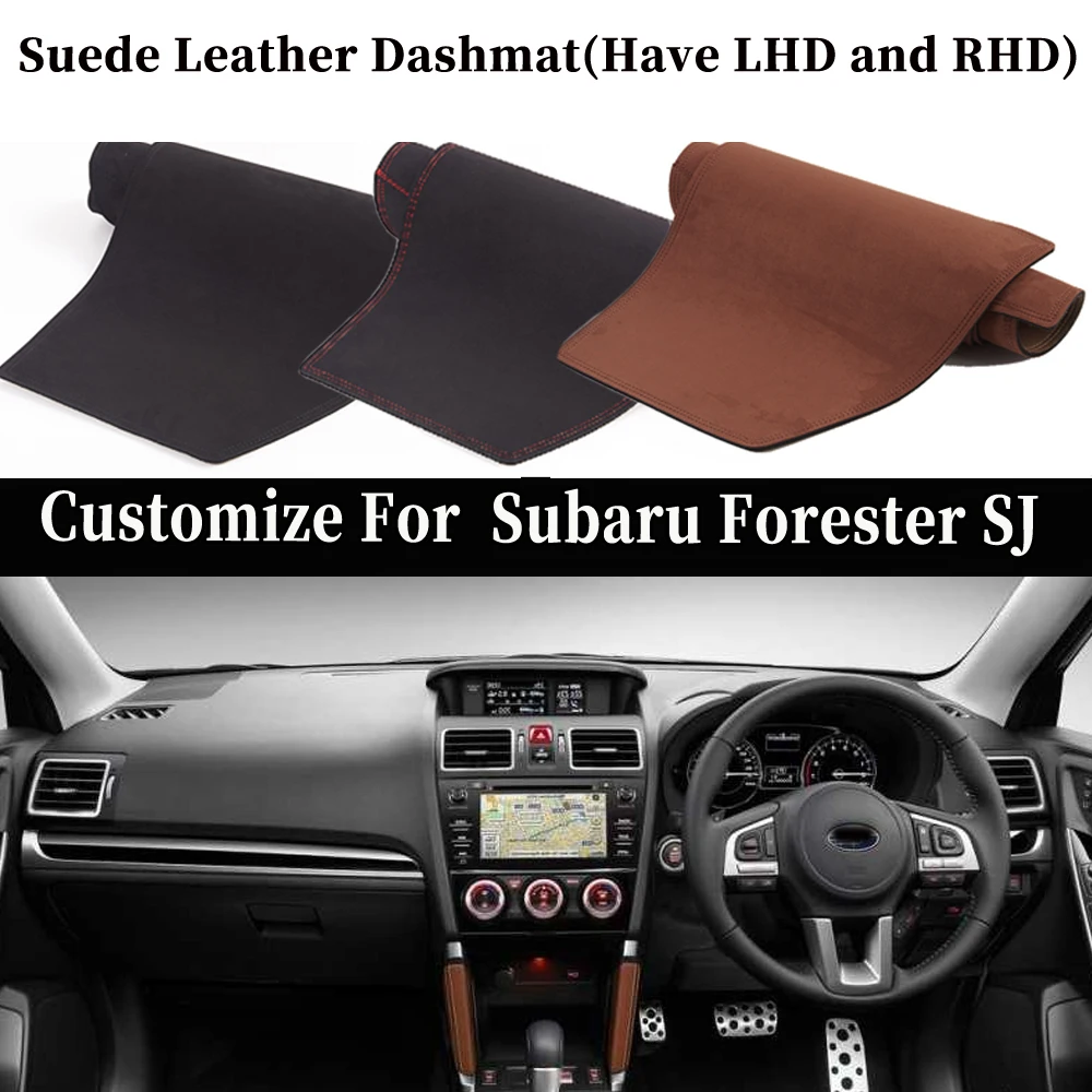 Accessories Car-styling Suede Leather Dashmat Dashboard Cover Dash Carpet For Subaru Forester SJ 2013 2015 2014 2016 2017 2018