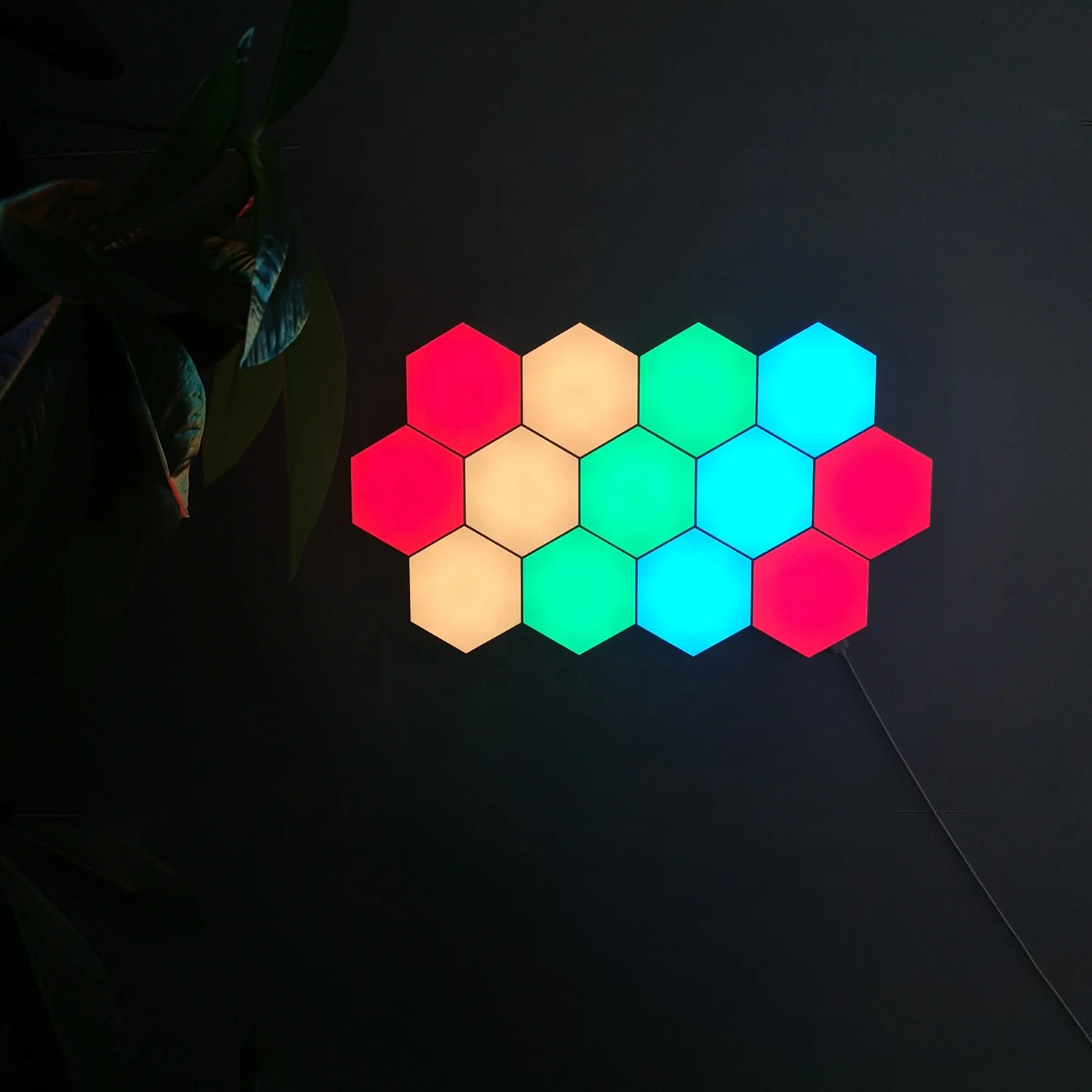 New Hexagon Wall Gaming Night Light for Bedroom Rgb Touch Sensor Indoor Home Desk Lamp Decorative Illuminares