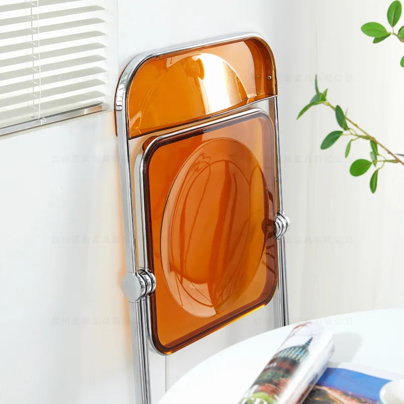 JOYLOVE-Cadeira Dobrável Transparente com Ins Integrado, Cadeira de Jantar Nordic, Cadeira Medieval, Vermelho Líquido, Drop Shipping