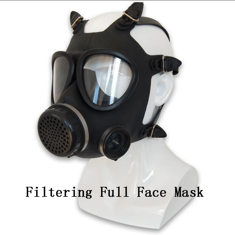 

Full Face Mask formaldehyde Protection Grimace Rubber Head Wear Respirator Paint Spraying Decoration Gas Mask Chemical Protect