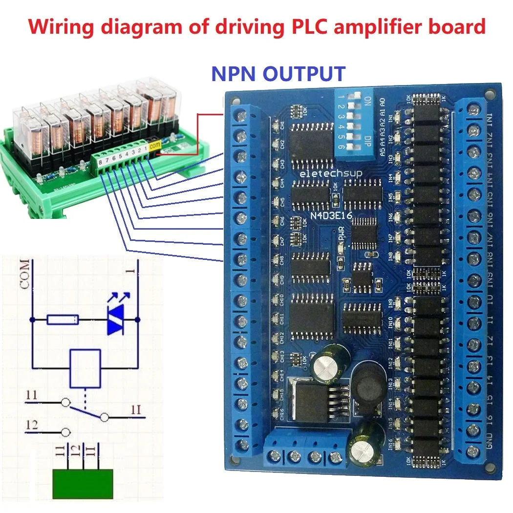 2PCS 16DI-16DO DC 12V 24V RS485 IO Port Remote Control Module Modbus RTU Switch Value Remote Transmission N4D3E16 Board