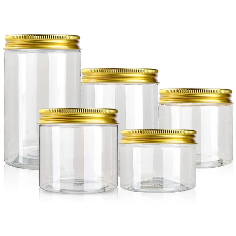 Multifunction Storage Jar with Lids Food Storage Container Multigrain Storage Tank Cosmetic Jar Container PET Clear Sample Pot