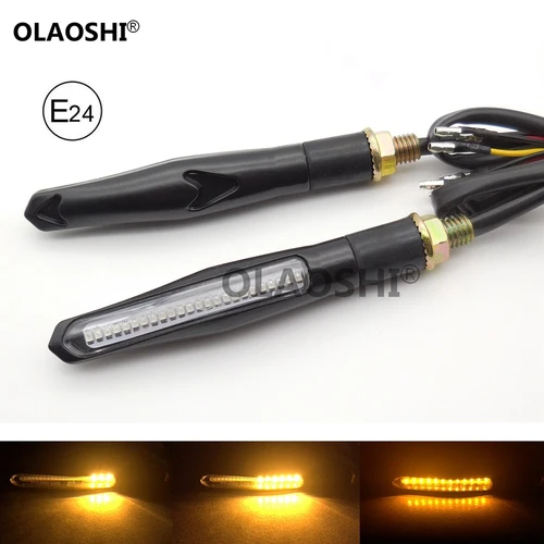 Imagen 2 del producto Luces de freno de circulación diurna para motocicleta, intermitente LED, indicador secuencial, luz de señal de giro, flujo de agua de doble Color