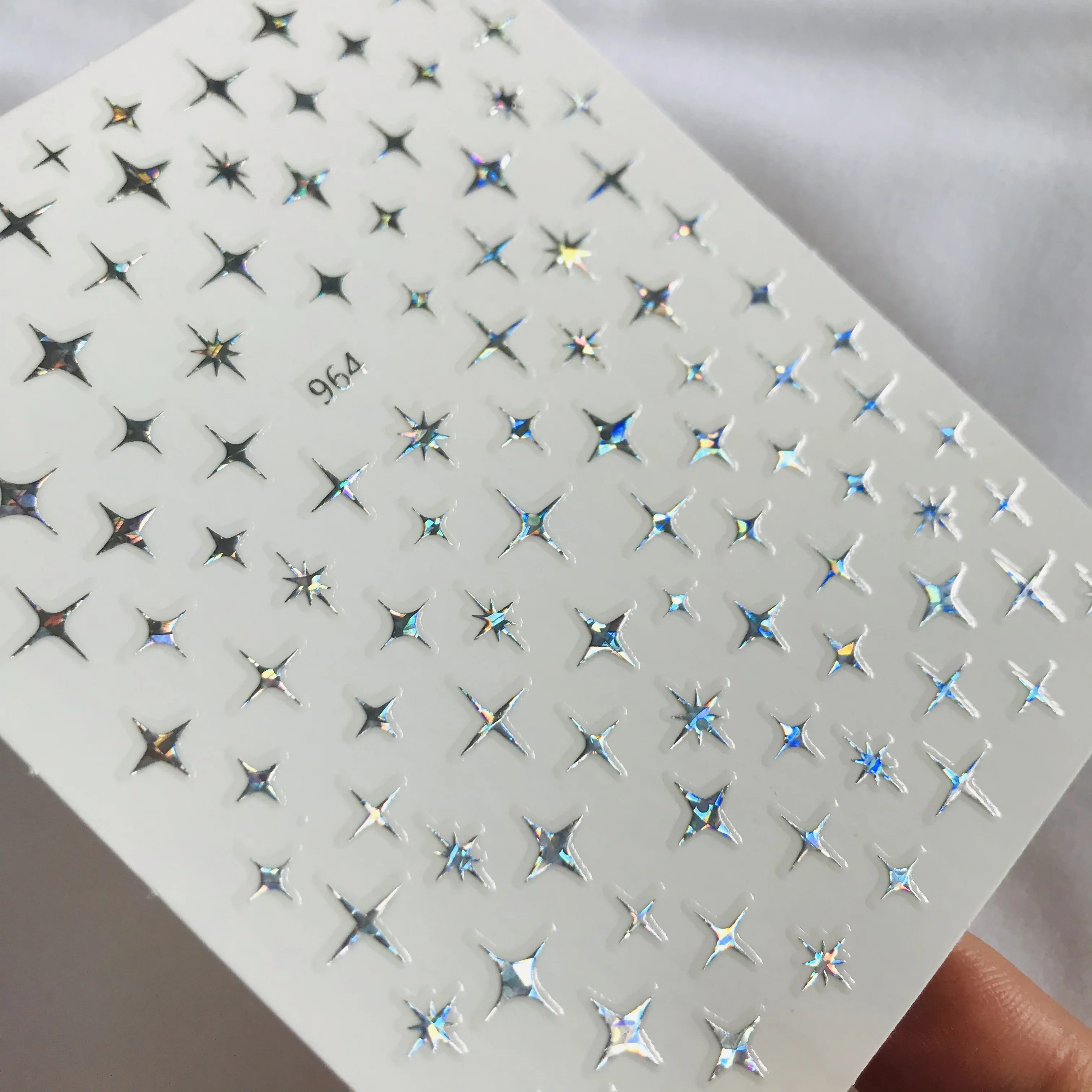 2021 ใหม่ 3DโบฮีเมียSelf-Adhesive Holographic Starภาพหัวใจเล็บสติกเกอร์สําหรับเล็บสติกเกอร์ตกแต่งเล็บZ0437