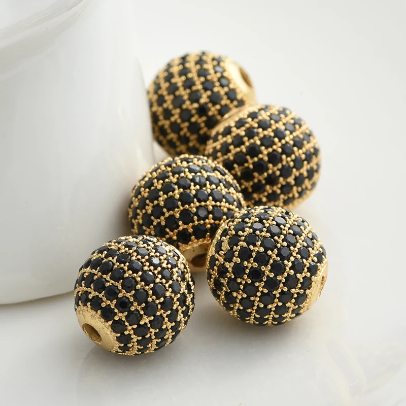 1PCS Black Round Spacer Beads for DIY Jewelry Findings Copper Ball Beads For Making Jewelry