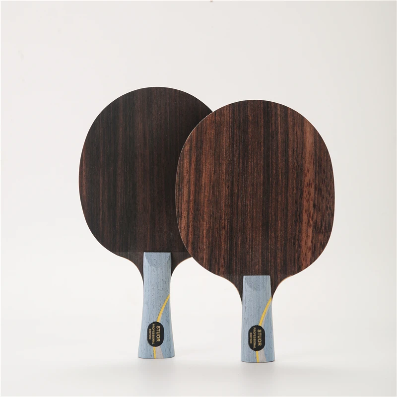 Raqueta de tenis de mesa de ébano, estructura de W968-5, madera de 5 capas más 2 capas de carbono, interior de ping pong, paleta de murciélago para