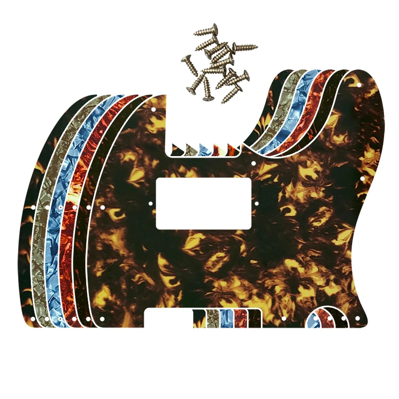 XinYue Guitar Parts For US Standard 8Screw Holes Tele Telecaster With PAF Humbucker Guitar Pickguard Scratch Plate Flame Pattern