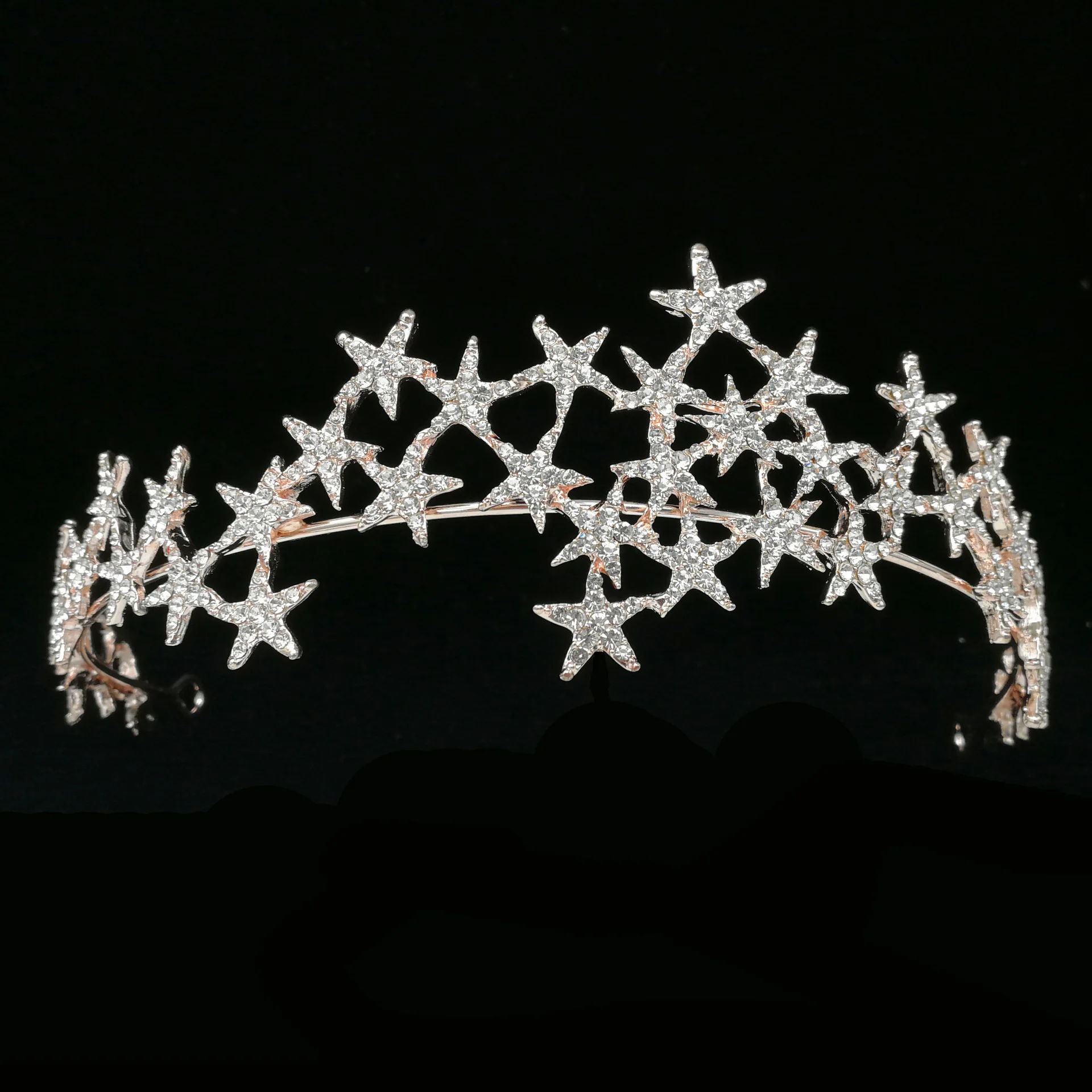 Luxury Handmade Crystal Star Hairbands Vintage Rhinestone Bridal Tiaras Crown Headband Wedding Hair Accessories Tiara De Noiva