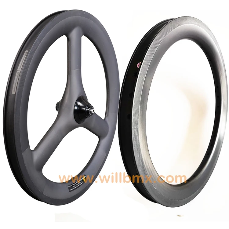 

2020 Willbmx Carbon Wheel 16''349 Super Light 3 Spokes Trispoke 16inch349 Folding bike 74/112mm 6Speed Carbon Rim