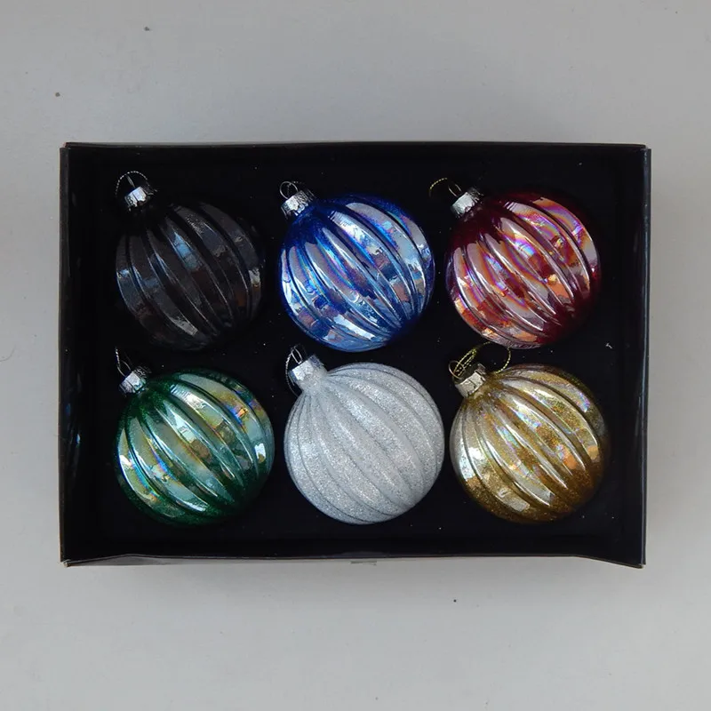 

12pcs/pack Diameter=8cm Small Size Pearl Lustre Different Color Glass Ball Home Decorative Christmas Day Hanging Pendant