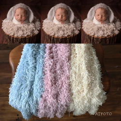 Bont Flokati Zachte Krullend Faux Fur Knuffelbeer Nest Pasgeboren Mand Filler Fotografie Prop Baby Gelaagdheid Baby Deken Mand Stuffers