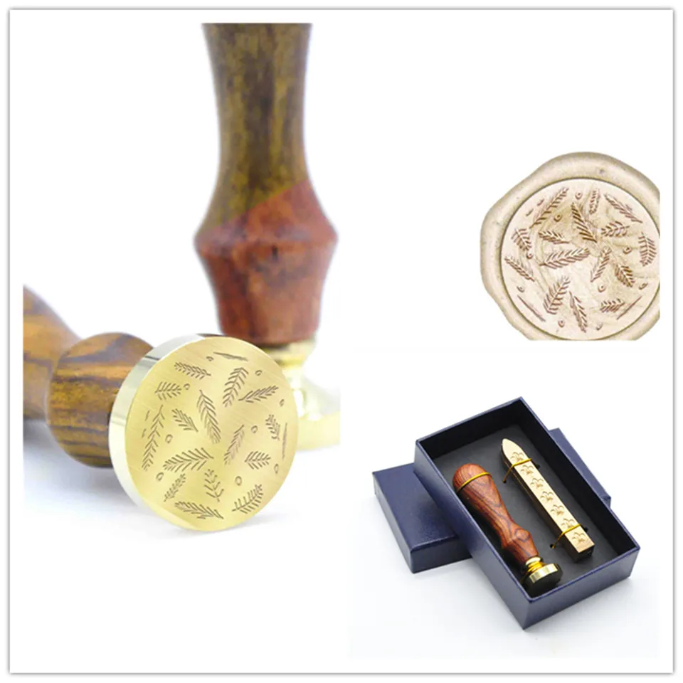 New Pine leaf pattern Wax Seal Stamp  B18 Custom sealing wax Stamps DIY stamps handle for wedding invitations sealing