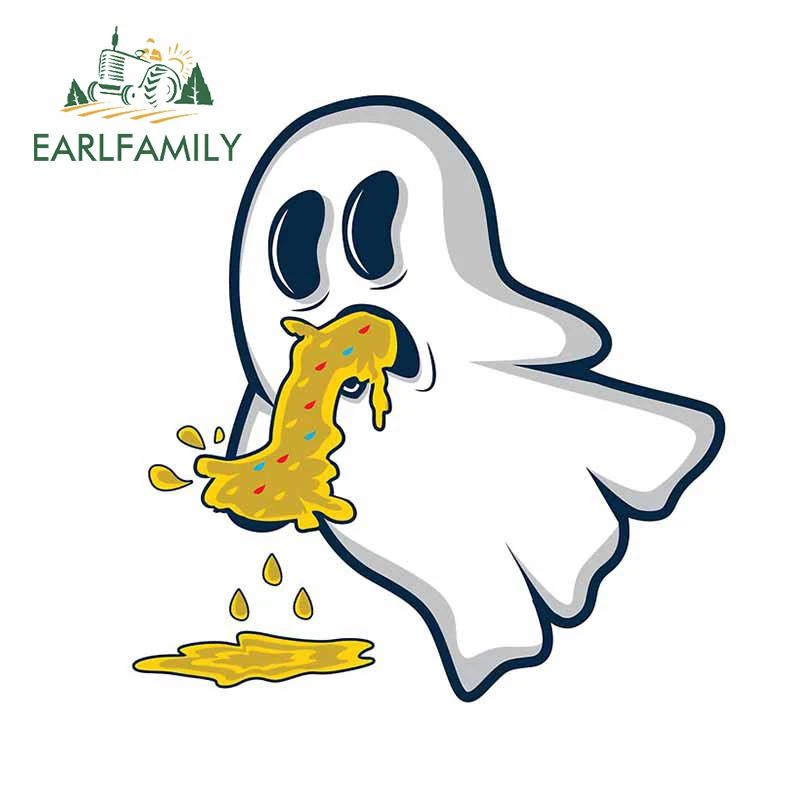 EARLFAMILY 13cm x 12.5cm for Alcohol Ghost Halloween Vinyl Car Stickers Waterproof Decoration Scratch-proof Decal JDM Sticker