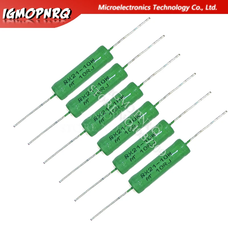 5pcs RX21-10W Wire Wound Resistance 5%1R 10R 100R 1K 10K 12K 15K 18R 20R 22R 24R 27R 30R 33R 36R RX21 HJXRHGAL