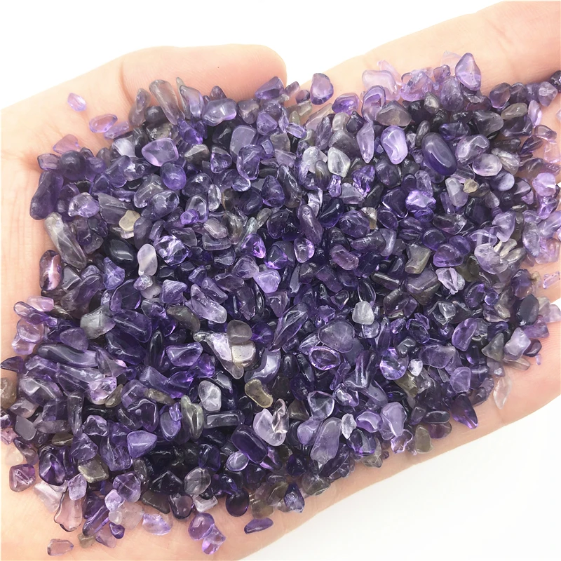 100g 2-4mm Natural Mini Amethyst Gravel Quartz Crystal Stone Rock Chips Lucky Healing Natural Stones and Minerals