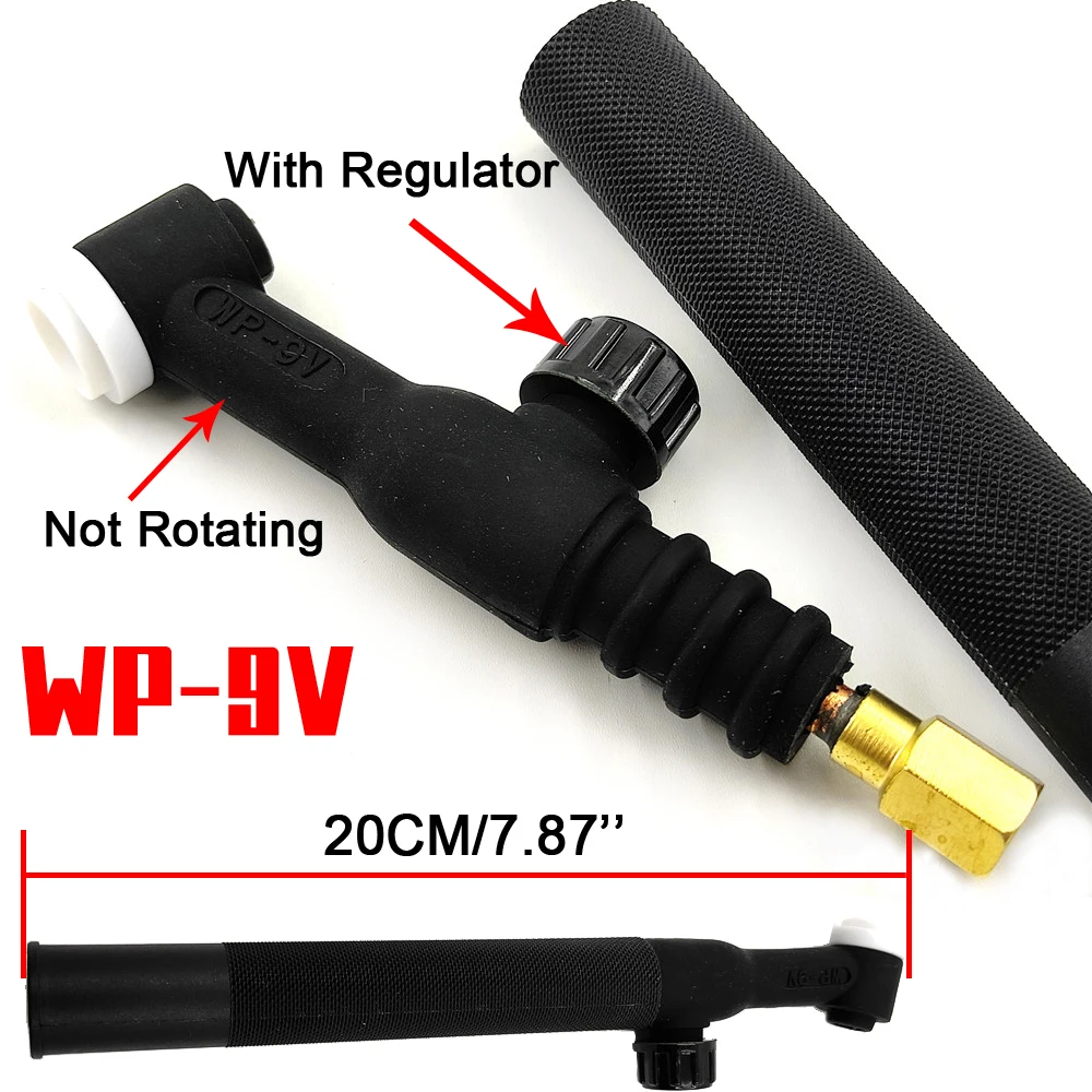 WP9 TIG Đèn Pin GTAW 1.0-3.2Mm Khí Vonfram Vòng Cung Súng Hàn Argon Làm Lạnh Không Khí WP9V Van Khí WP9FV cổ Linh Hoạt Hàn TIG Đèn Pin