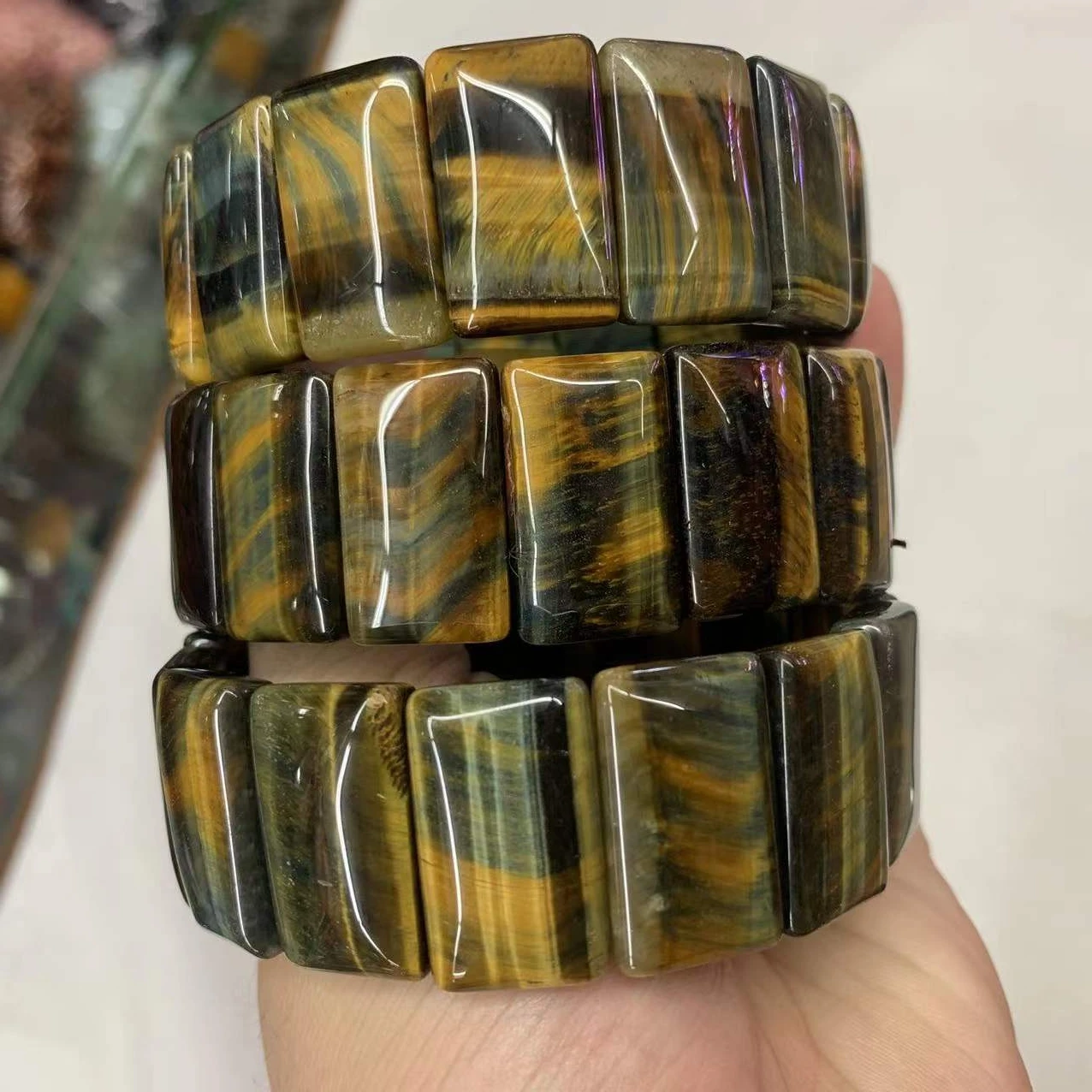 100% Real Natural Tiger Eyes Bracelet Men Women Stone Bangle Beaded Gift For Lover Charm Accessories Pulseras image 2