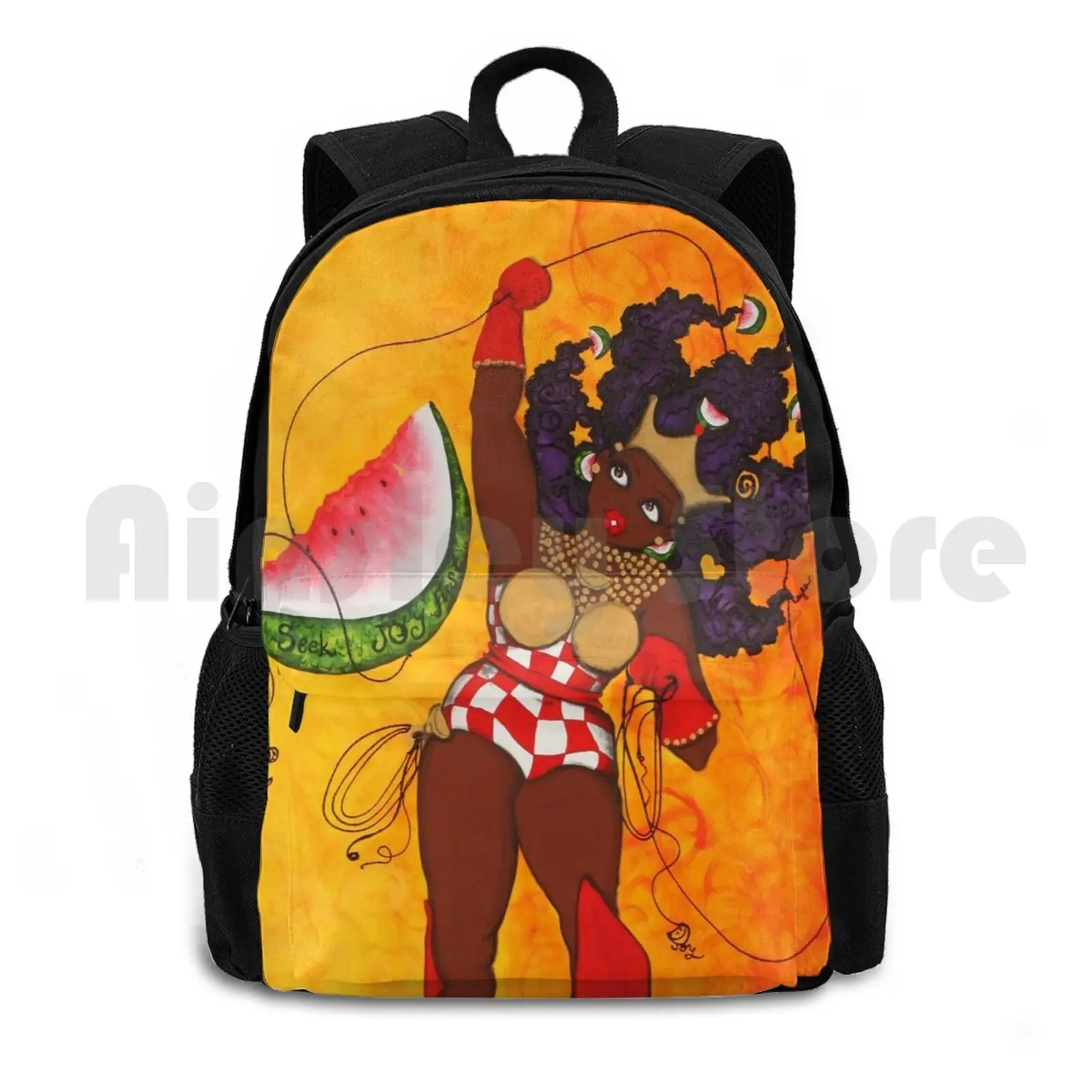 Karinsart-Joy Is My Superpower Outdoor Hiking Backpack Riding Climbing Sports Bag Superhero Joy Orange Super Power Karinsart