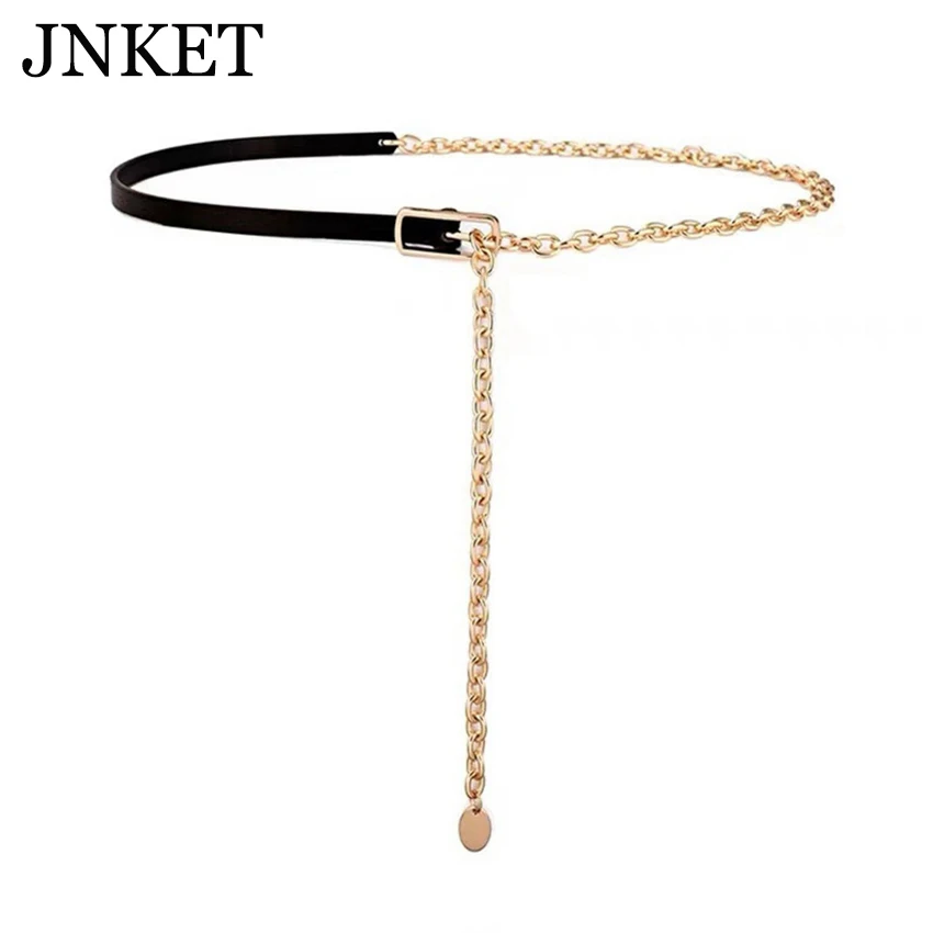 

JNKET Fashion Women Cow Leather Alloy Waist Belt Splicing Waistband Dresses Casual Waist Strap