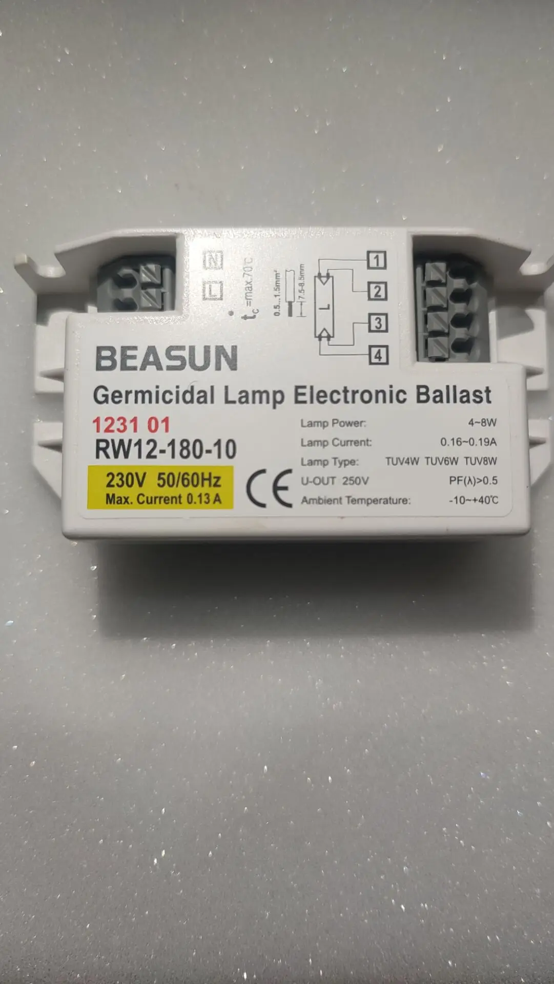BEASUN RW12-180-10 (220V) 4W 6W 8W UV Lamp Electronic Ballast