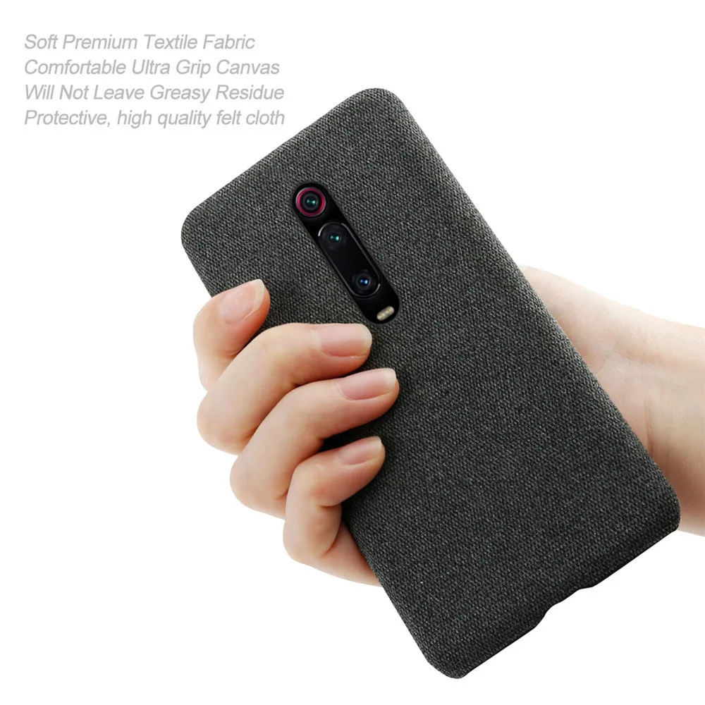 Slim Cloth Texture Fitted Cover For Xiaomi Mi 9t Pro Case Fabric Ultrathin Antiskid Capa for Xiomi Redmi K20 K 20 Pro mi 9 t pro