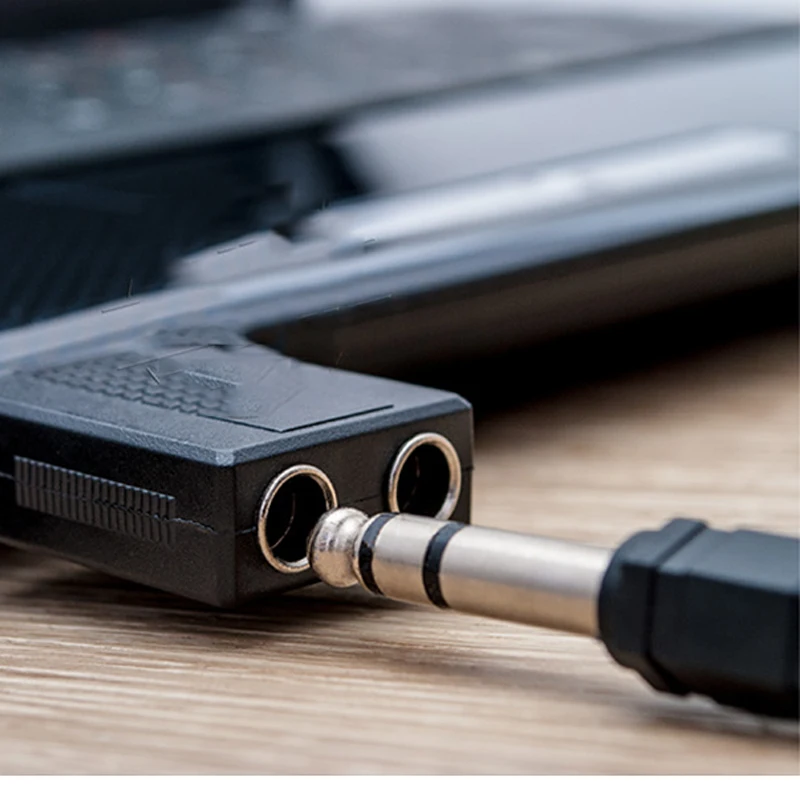 2ใน1อะแดปเตอร์เสียงแจ็ค3.5มม.ถึง2X6.35มม.อะแดปเตอร์1ถึง2หญิงไมโครโฟนไมโครโฟนปลั๊ก