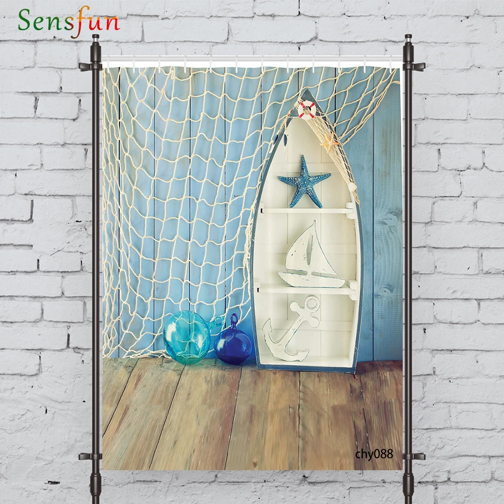 LEVOO Photography Backdrop Board Fishing Net Bed Child Summer Prop Fabric Photography Backdrop Photocall Photobooth