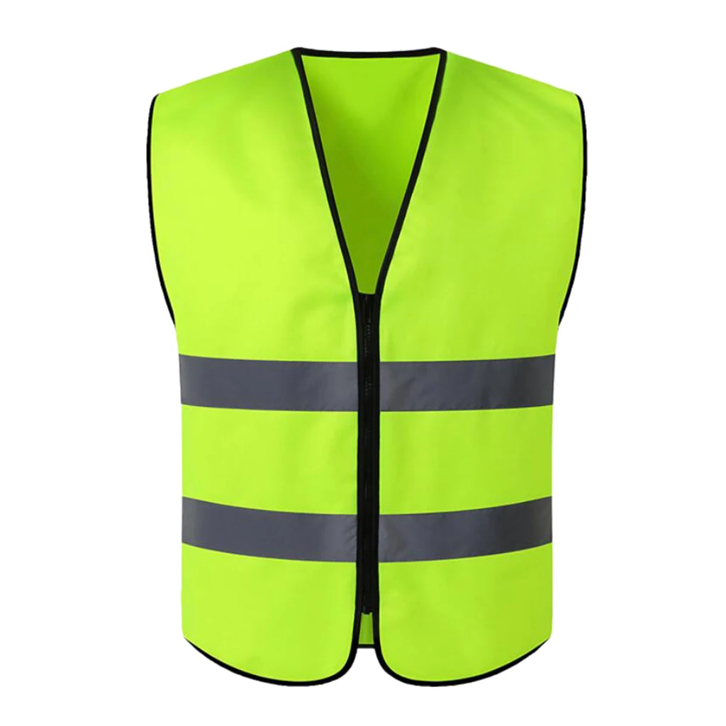 High Visibility Zipper Front Safety Vest With Reflective Strips, Premium, 5 Colors Optional