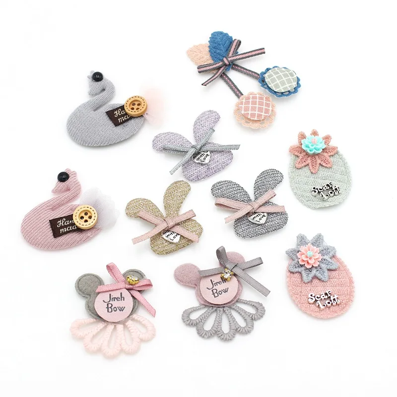 10ชิ้น/ล็อตหลายสไตล์ Padded Appliques สำหรับตกแต่ง Patch DIY Patches สำหรับเสื้อผ้าสติกเกอร์หัตถกรรม DIY เครื่องประดับผม