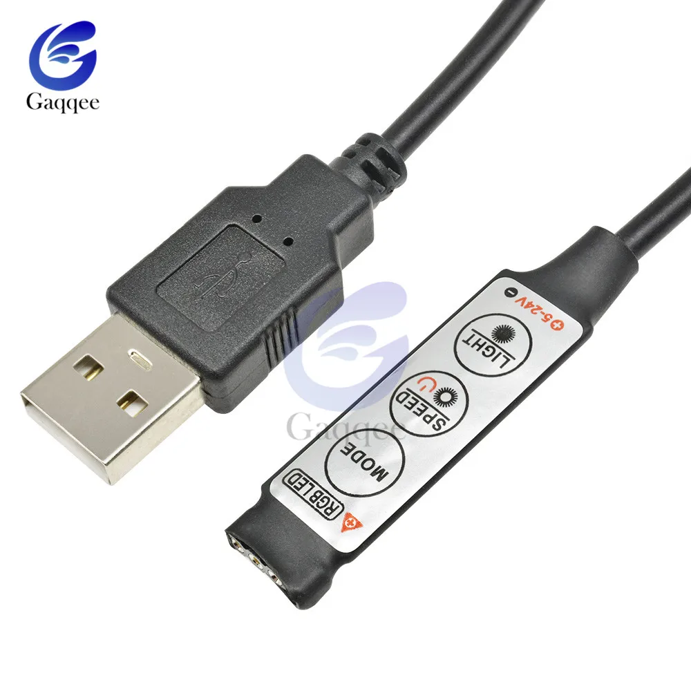 USB Led Strip Lights 5V Volt RGB USB IR RF Remote Controller 5V USB LED Strip light 3 17 24 Key Remote Wireless