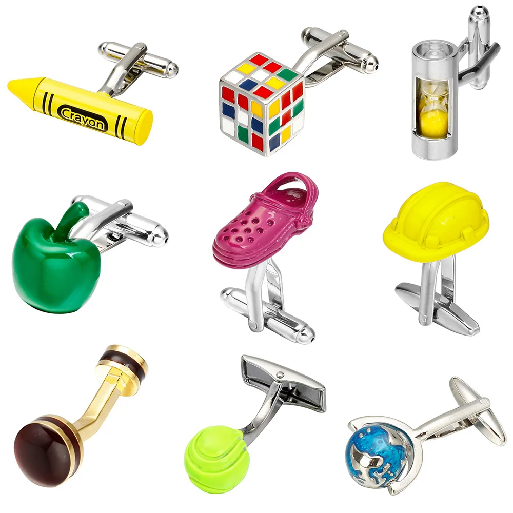 

Мужская рубашка на пуговицах, с классическим золотистым и серебристым узором, деловая французская рубашка с трехмерными символами, запонки в виде строительных блоков