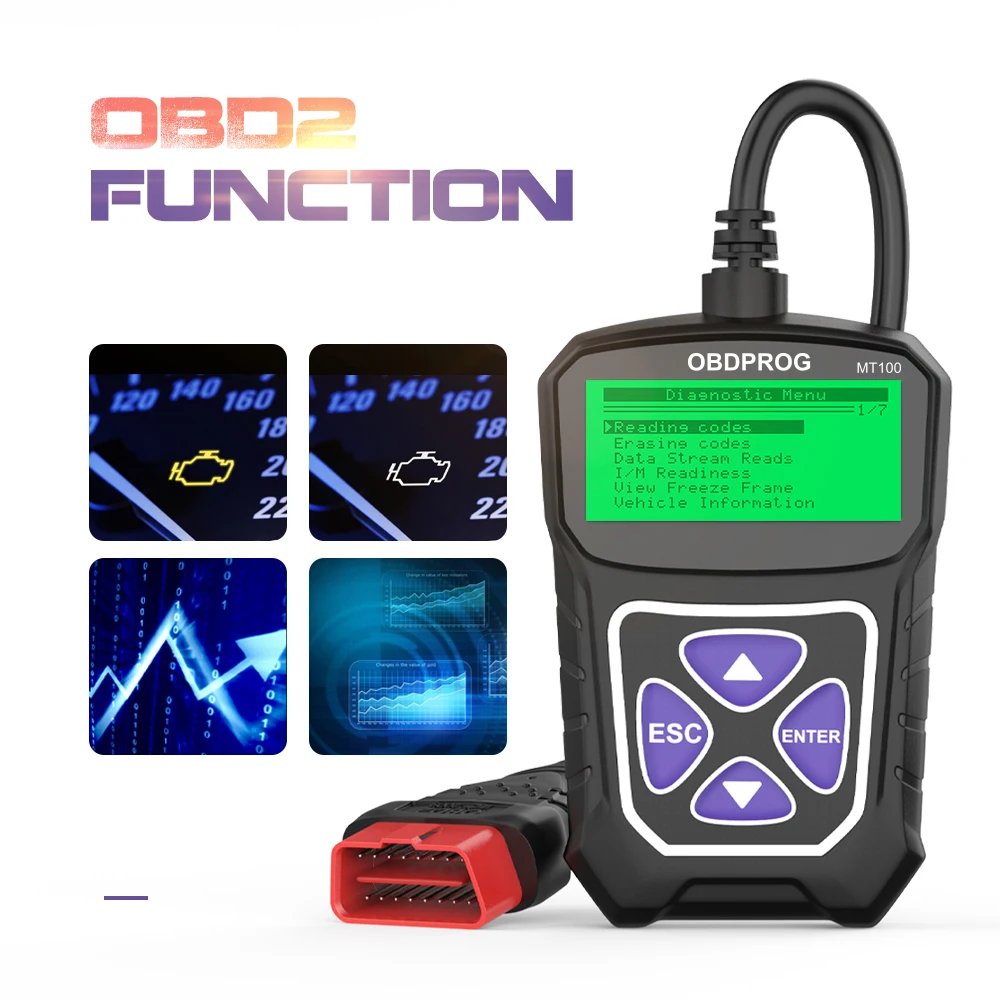 

OBDPROG MT100 Obd2 Scanner Code Reader I/M Read Automotive Quick Engine Analyzer Tool PK ELM327 OBD2 Car Diagnostic Tool